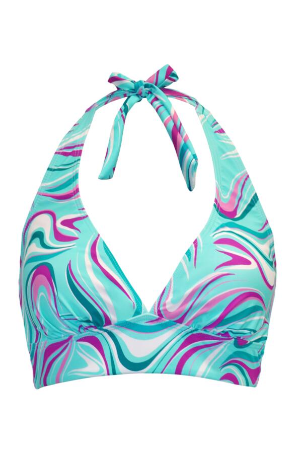 Carnival Non-Wired Longline Removable Cup Halter Bikini Top
