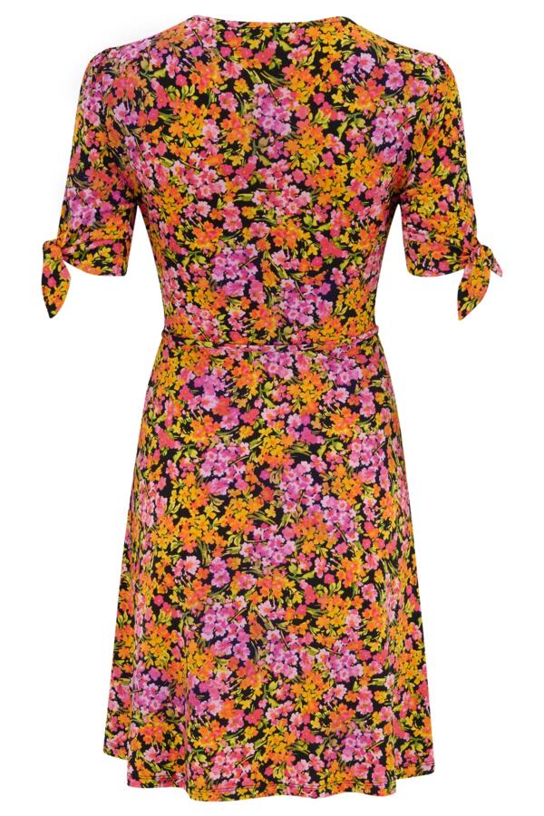 Bella Fuller Bust Slinky Stretch Tie Sleeve Tea Dress