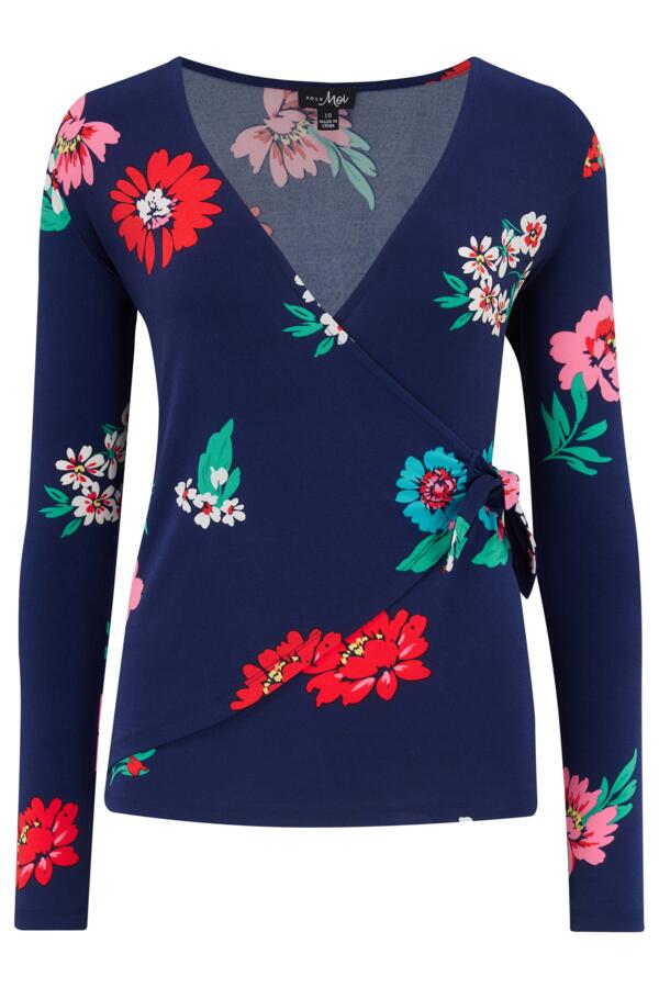 Bryony Fuller Bust Slinky Jersey Long Sleeve Wrap Top