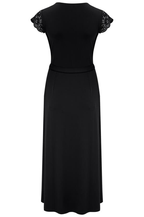 Julie Fuller Bust Slinky Jersey Lace Trim Midi Dress