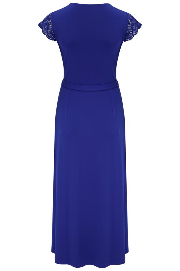 Julie Fuller Bust Slinky Jersey Lace Trim Midi Dress