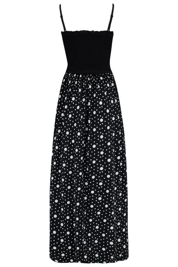 Strapless Shirred Split Maxi Beach Dress