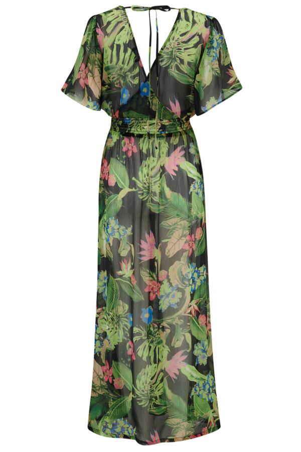 Short Sleeve Chiffon Wrap Maxi Kaftan