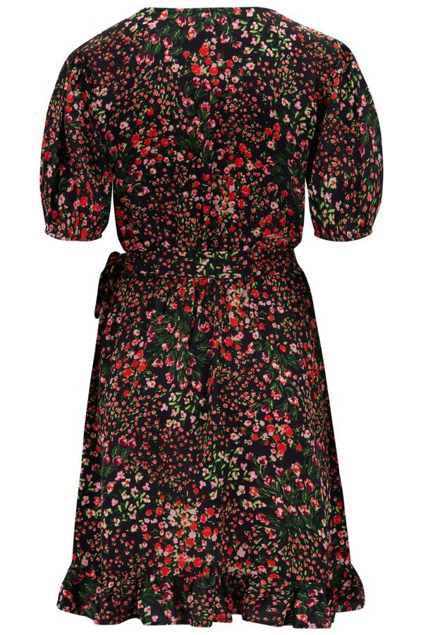 Kelly Woven Viscose Short Sleeve Frill Wrap Dress
