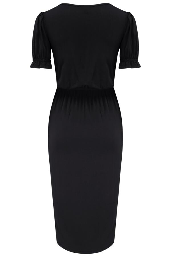 Jenny Fuller Bust Puff Sleeve Jersey Midi Dress
