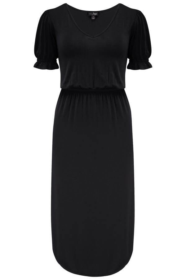Jenny Fuller Bust Puff Sleeve Jersey Midi Dress