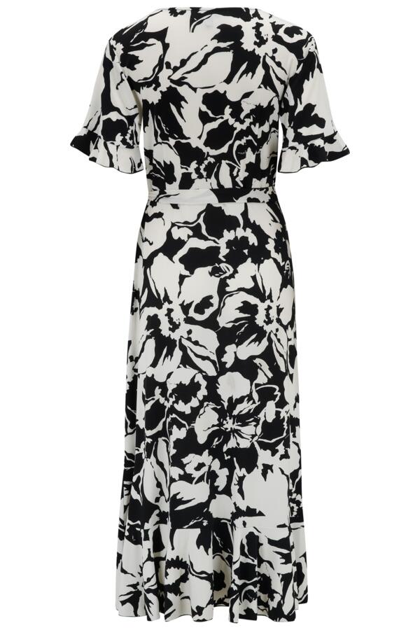 Megan Fuller Bust Slinky Jersey Frill Detail Midi Wrap Dress