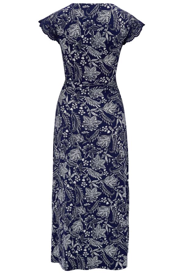 Julie Fuller Bust Slinky Jersey Lace Trim Midi Dress