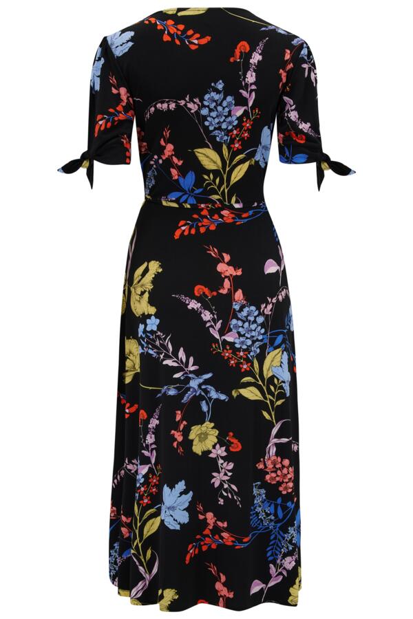 Bella Fuller Bust Slinky Stretch Tie Sleeve Midi Dress