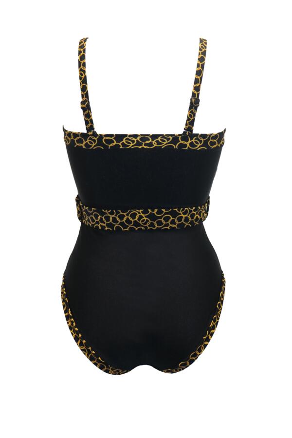 Casablanca Strapless Belted High Leg Tummy Control Swimsuit