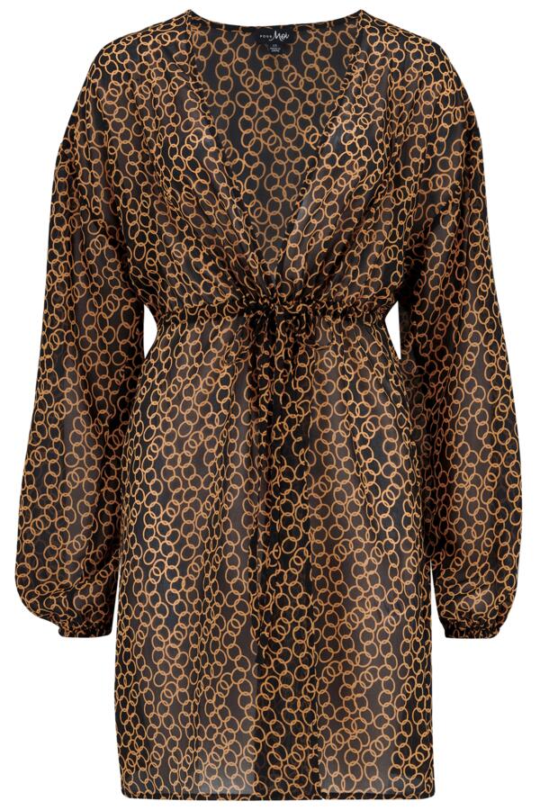 Chiffon Tie Sleeve Kimono