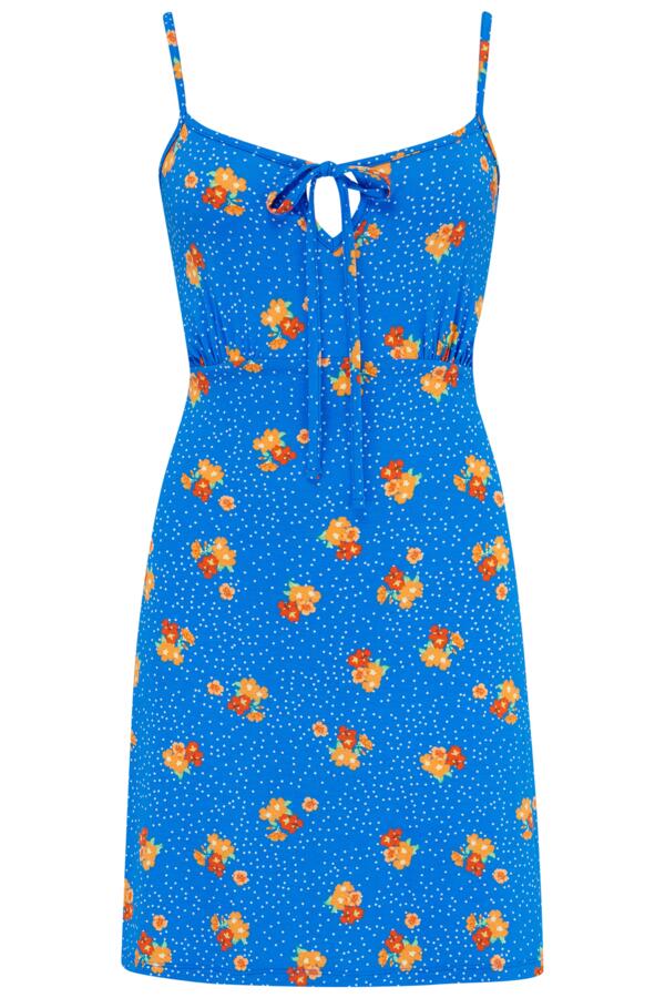 Strappy Tie Front Jersey Mini Beach Dress