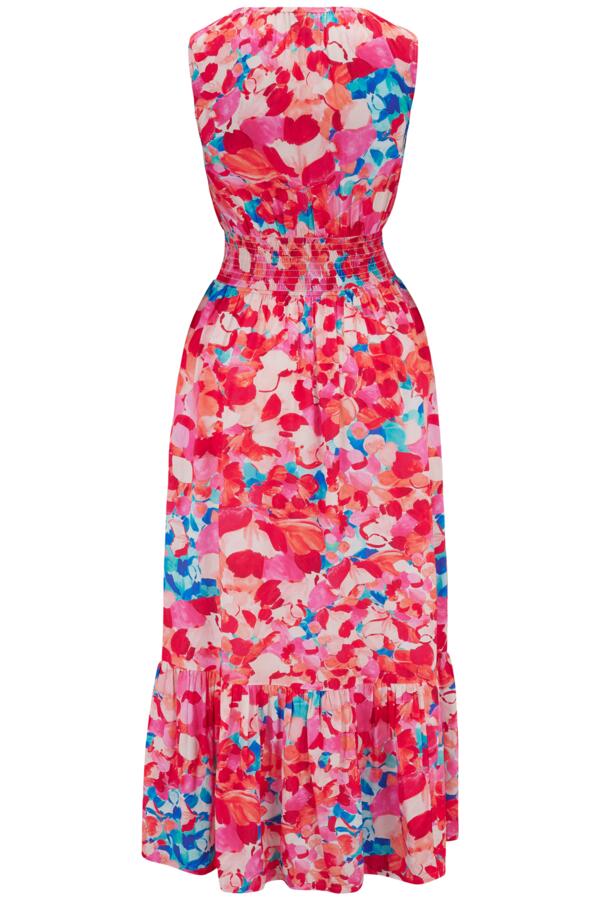 Carmen Fuller Bust Woven Elasticated Neckline Sleeveless Midaxi Dress