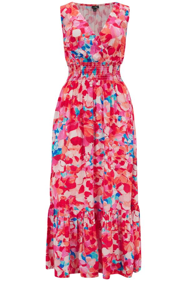 Carmen Fuller Bust Woven Elasticated Neckline Sleeveless Midaxi Dress
