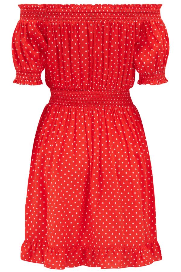 Eloise Puff Sleeve Woven Bardot Dress