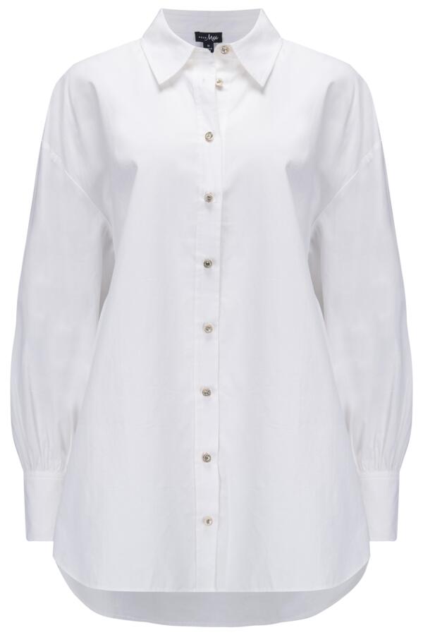 Cotton Poplin Fuller Bust Oversized Long Sleeve Shirt