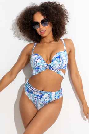 Amalfi Fold Over Brief - White/Blue
