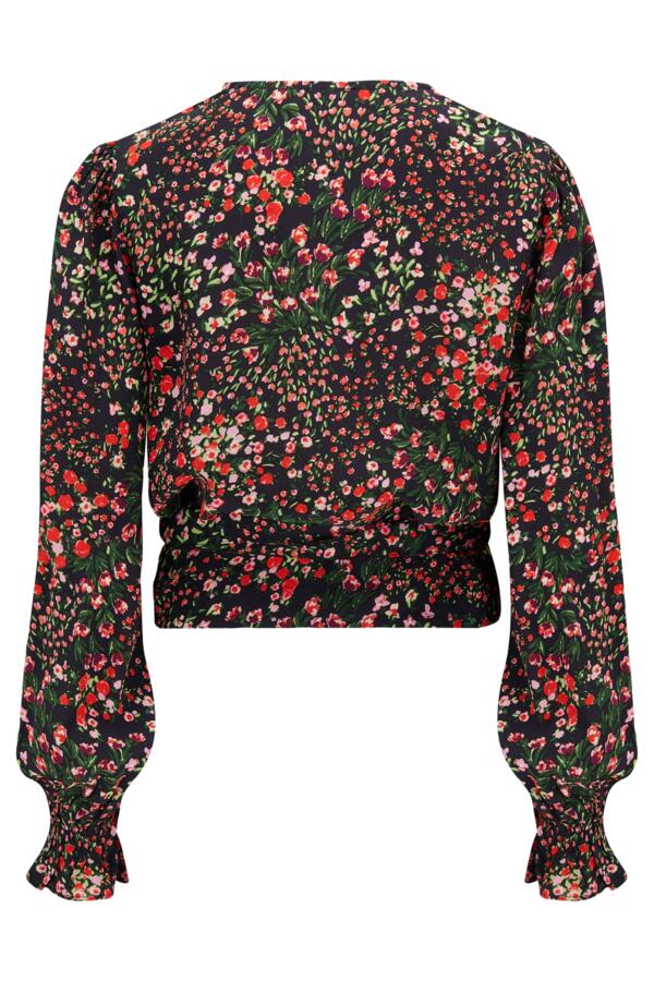 Laney Woven Wrap Long Sleeve Top