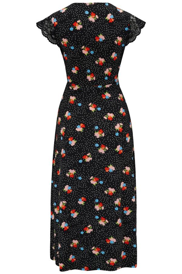 Julie Fuller Bust Slinky Jersey Lace Trim Midi Dress