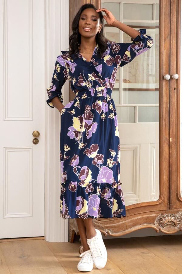 Maggie Fuller Bust Woven Frill Midi Dress