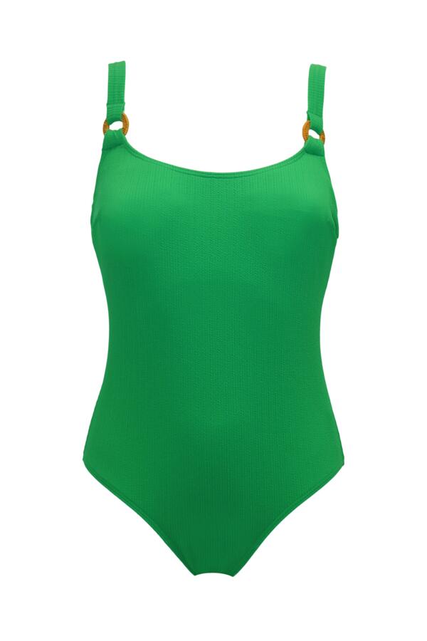 Cali Ribbed Texture Ring Underwired Tummy Control Swimsuit
