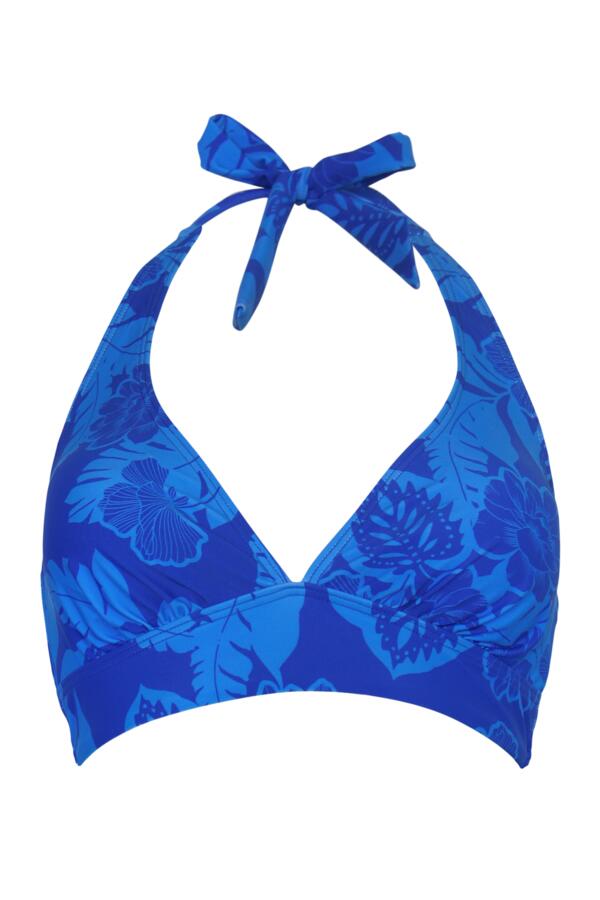 Maui Non-Wired Longline Removable Cup Halter Bikini Top