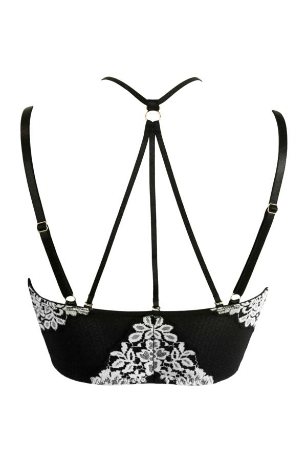 India Two-Tone Bold Lace Front Fastening Bralette