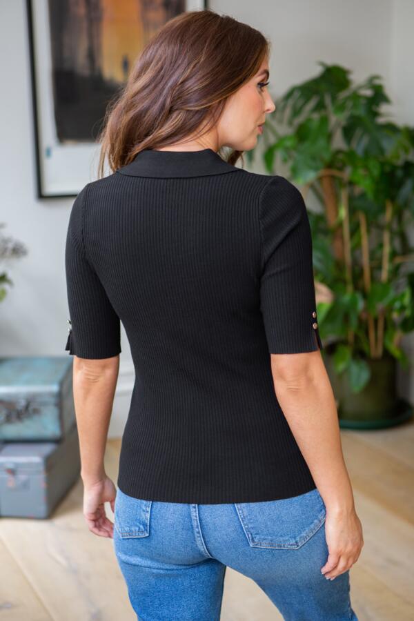 Eva Rib Knit Half Sleeve Top