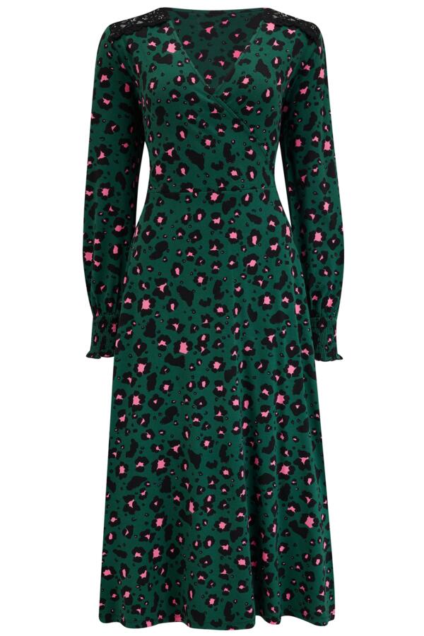 Lucinda Jersey Lace Detail Long Sleeve Midi Dress