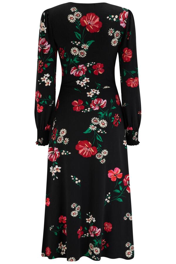 Lucinda Jersey Lace Detail Long Sleeve Midi Dress