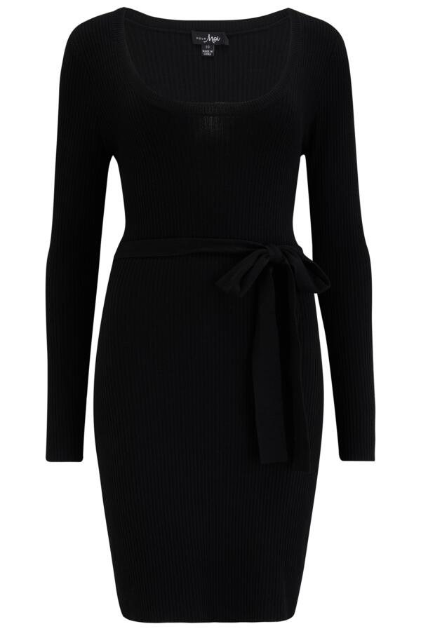 Edie Scoop Neck Rib Knit Dress