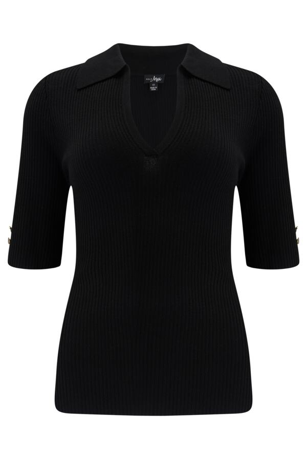 Eva Rib Knit Half Sleeve Top