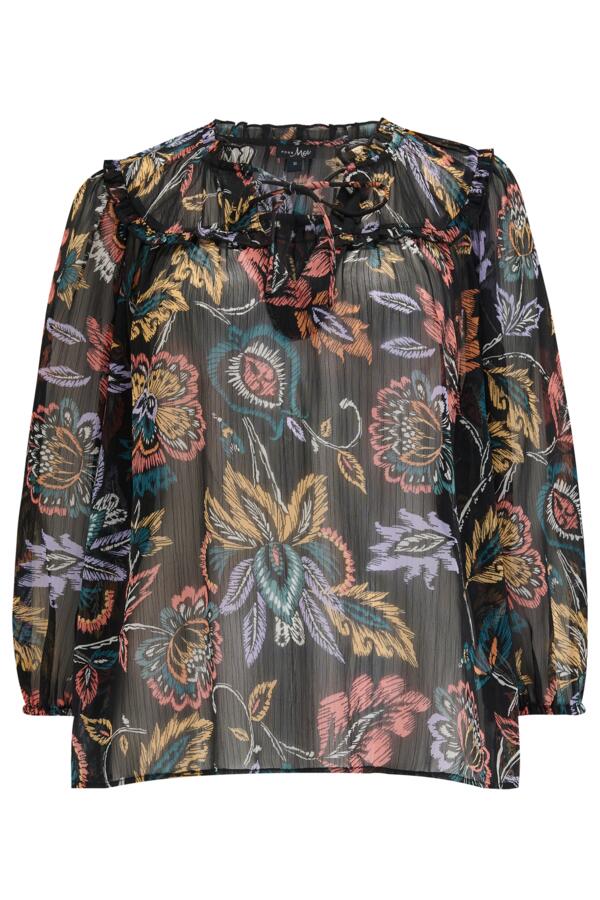 Sian Fuller Bust Chiffon 3/4 Sleeve Boho Blouse