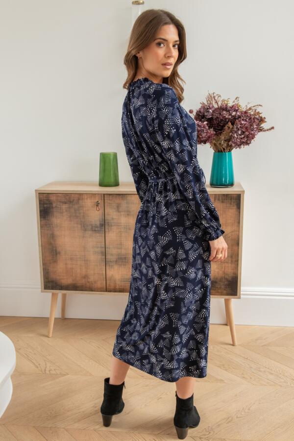 Bridget Fuller Bust Slinky Stretch Long Sleeve Midi Dress