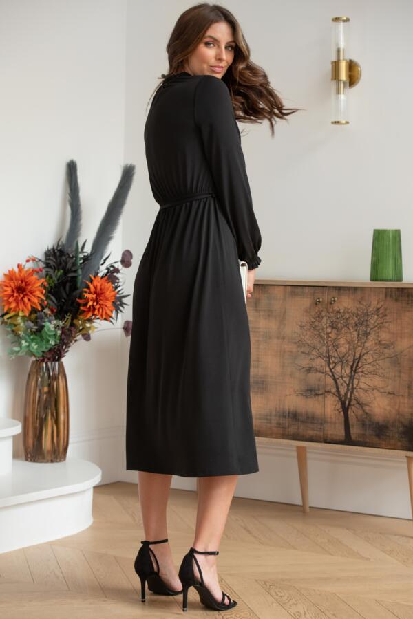 Bridget Fuller Bust Slinky Stretch Long Sleeve Midi Dress