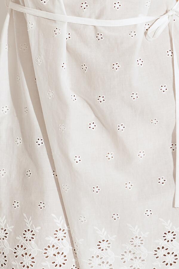 Cotton Broderie Bardot Mini Beach Dress
