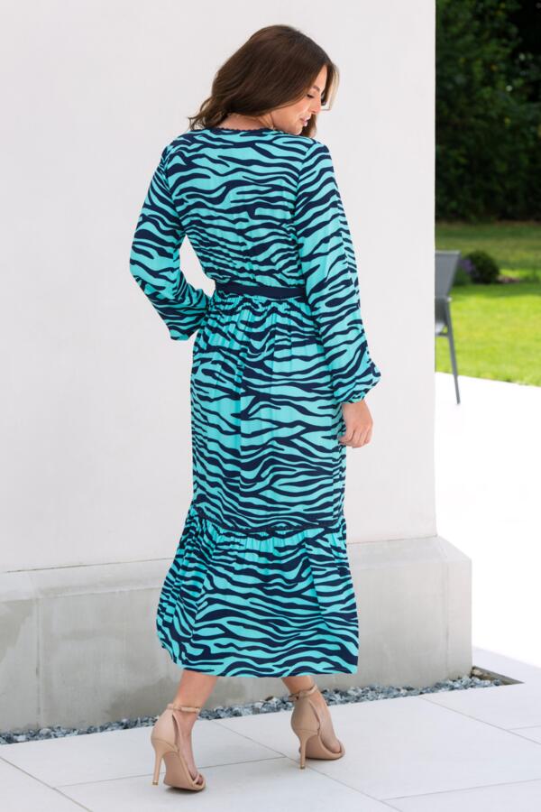 Amara Fuller Bust Wrap Front Tiered Woven Midi Dress