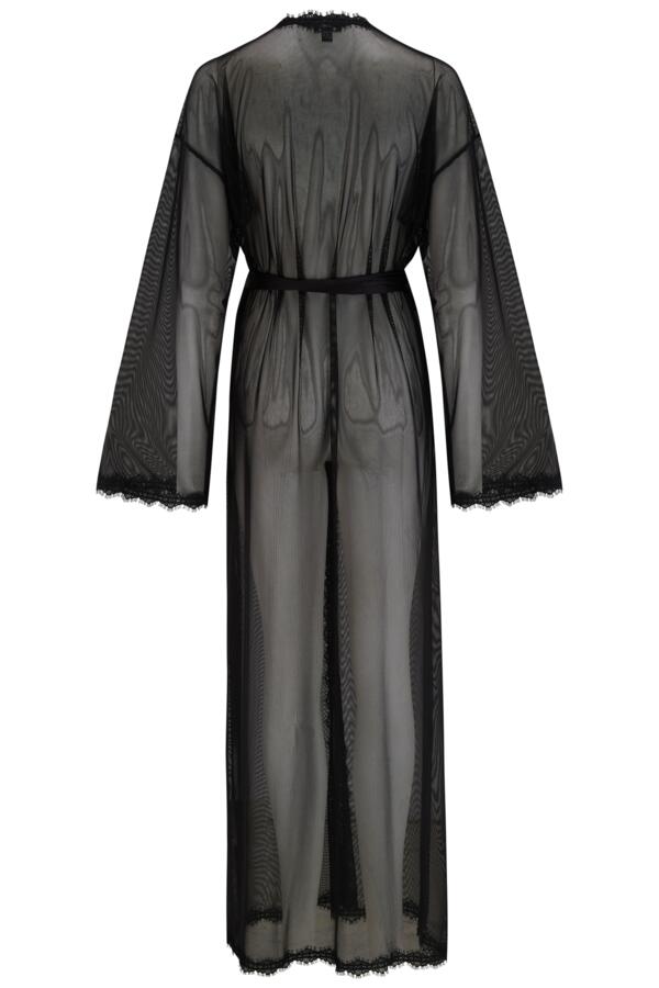Boudoir Mesh and Lace Maxi Dressing Gown