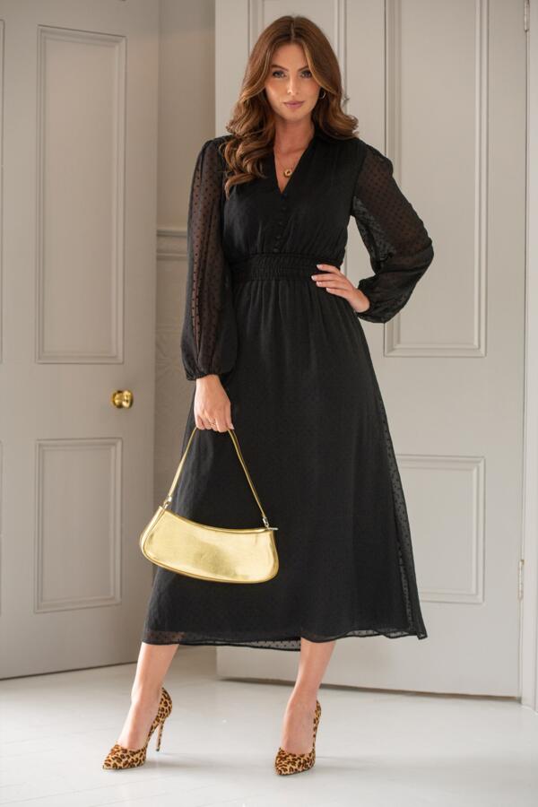 Willow Chiffon Long Sleeve Midaxi Shirt Dress