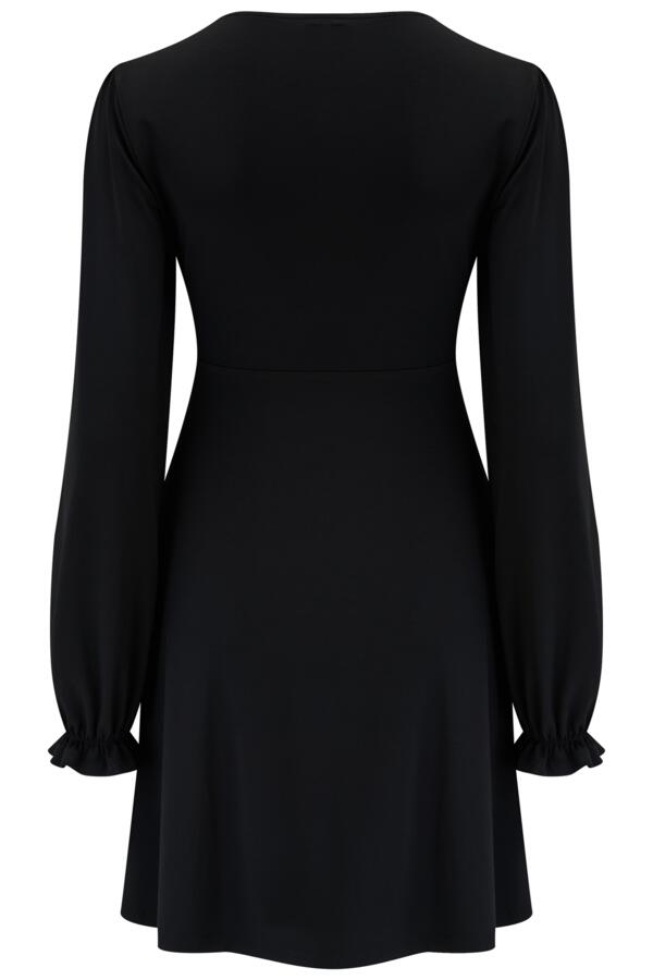 Anya Fuller Bust Lace Detail Slinky Jersey Long Sleeve Tea Dress