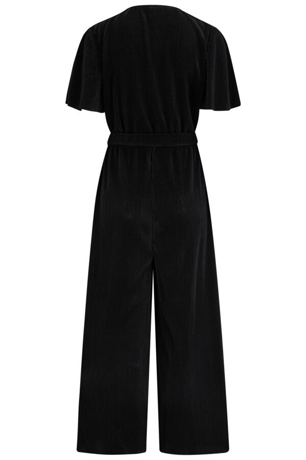Tara Shine Plisse Cropped Wide Leg Jumpsuit