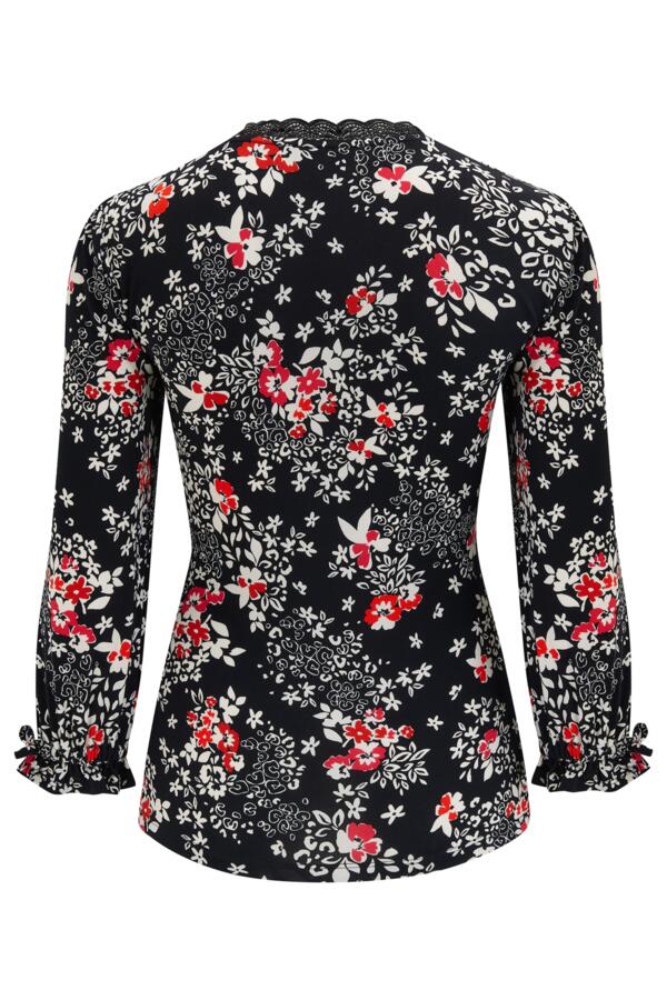 Anya Fuller Bust Lace Detail Slinky Jersey Top