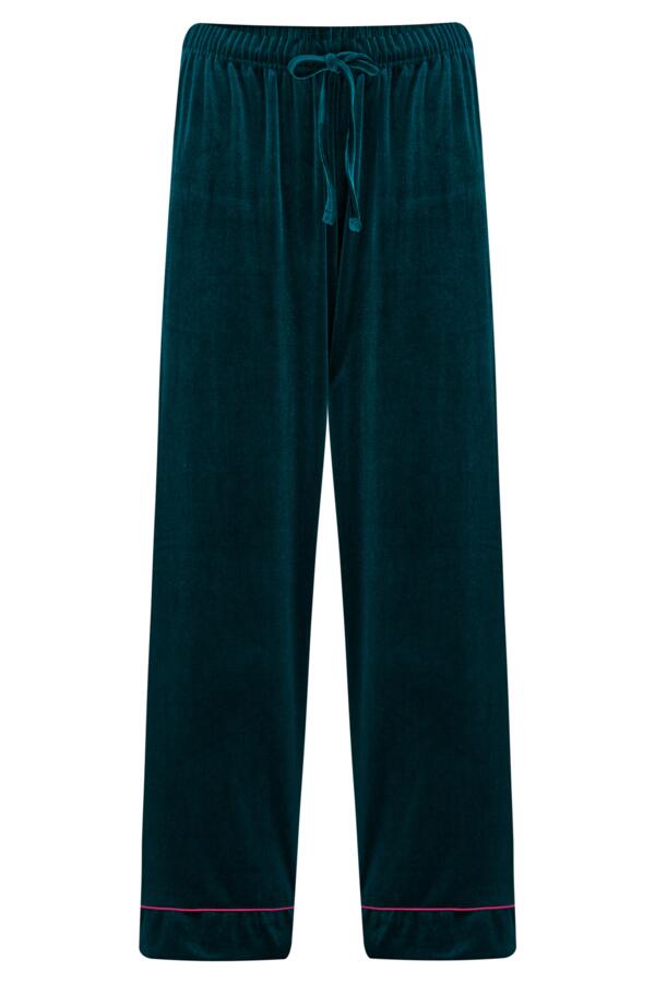 Velour Contrast Trim Pyjama Set