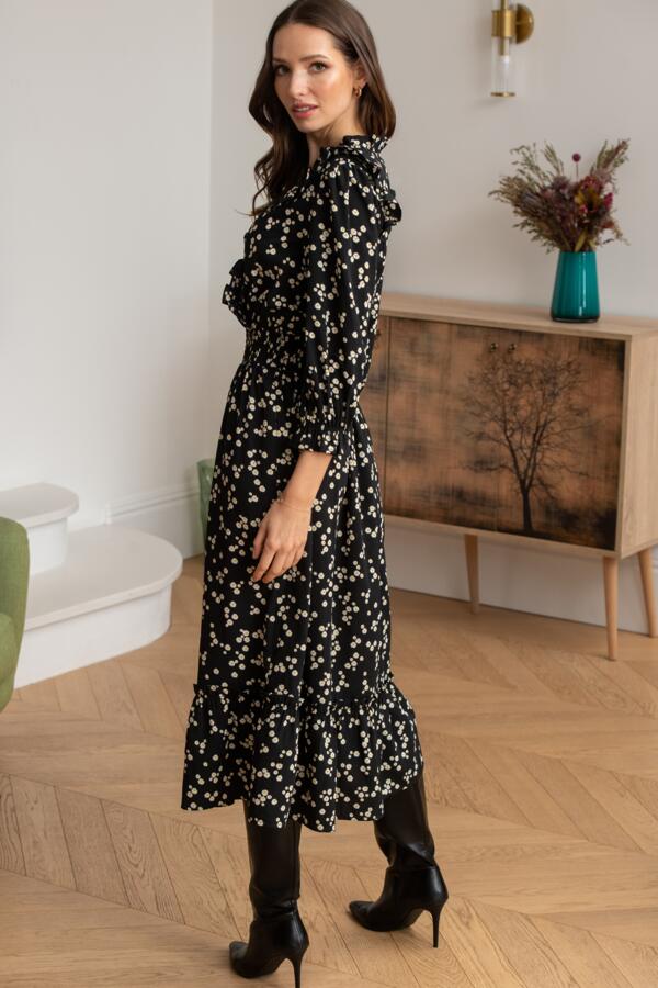 Maggie Fuller Bust Woven Frill Midi Dress