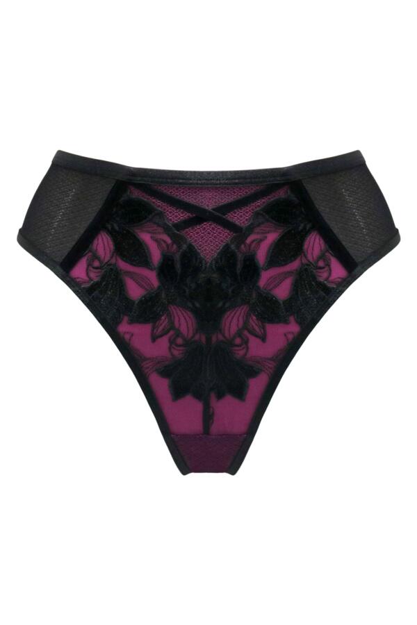 Icon Velvet High-Waist High Leg Brief
