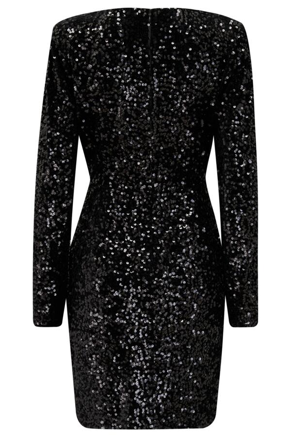 Whitney Velvet Sequin V-Neck Mini Dress