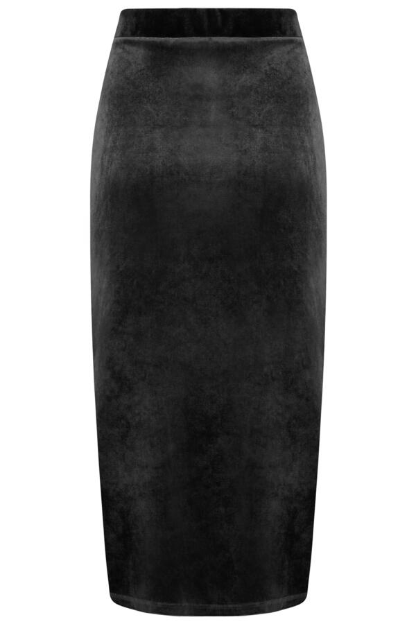 Jameela Stretch Velvet Midi Wrap Skirt