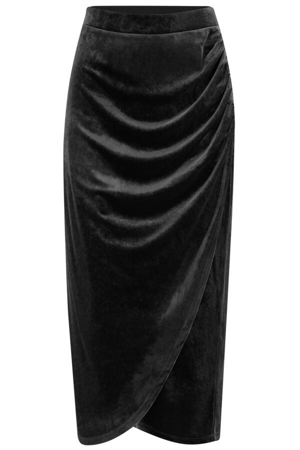 Jameela Stretch Velvet Midi Wrap Skirt