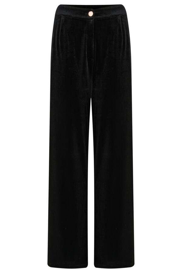 Harriet Stretch Velvet Wide Leg Trouser