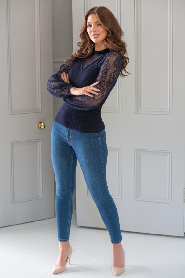 Dakota Lace Sleeve Knit Jumper